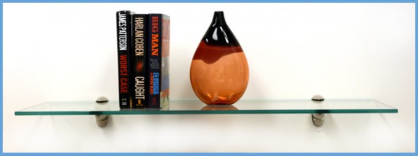 8" x 18"Heron Glass Shelf with Brackets